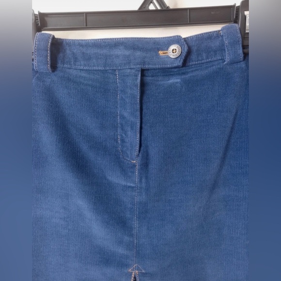 Brooks Brothers Navy Corduroy Skirt With Zipper Pockets Size 8 - Picture 3 of 10